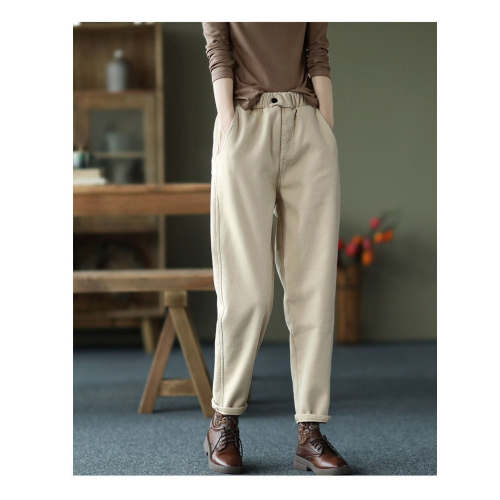 High Waist Tapered Pants with Pockets for Women - Vanna