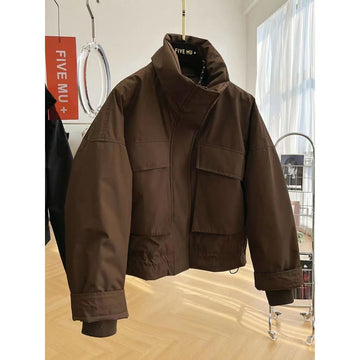 Puffer Jacket with High Collar for Women - Francesca