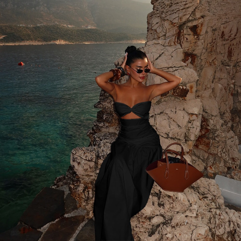 Strapless Maxi Dress with Cut Out for Women - Isabella