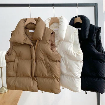 Puffer Vest with High Collar for Women - Mary