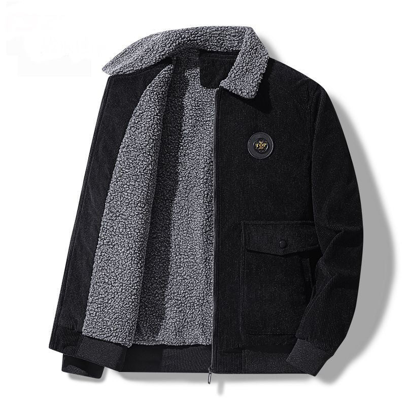 Corduroy Jacket with Faux Shearling Lining for Men - Assunta