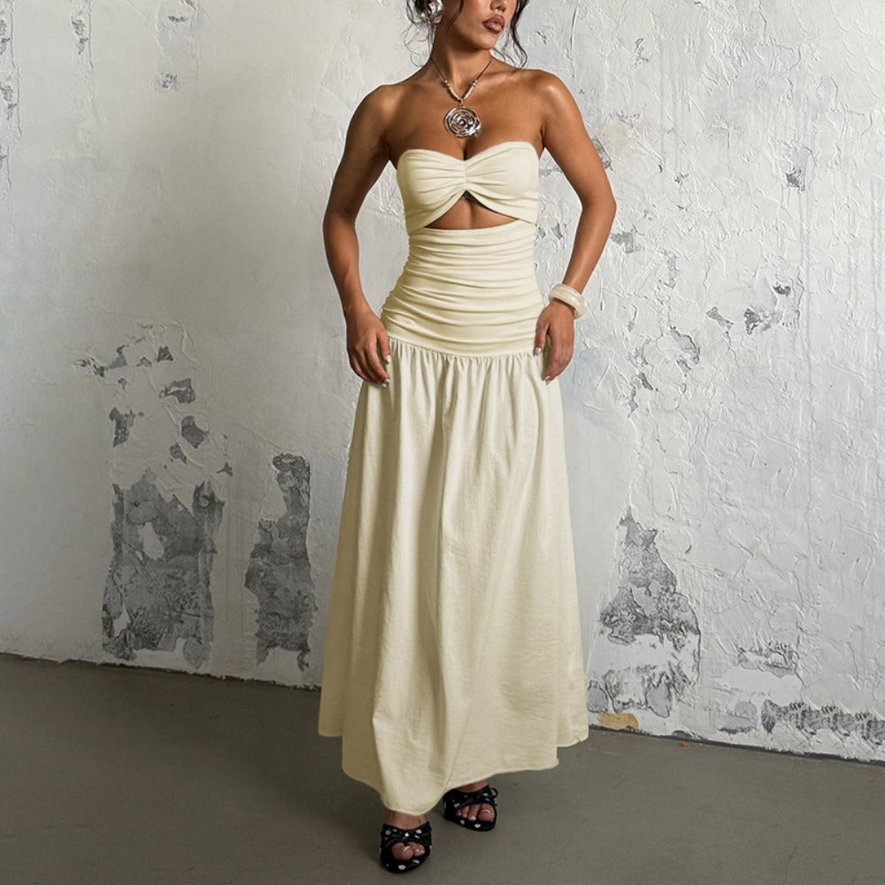 Strapless Maxi Dress with Cut Out for Women - Isabella