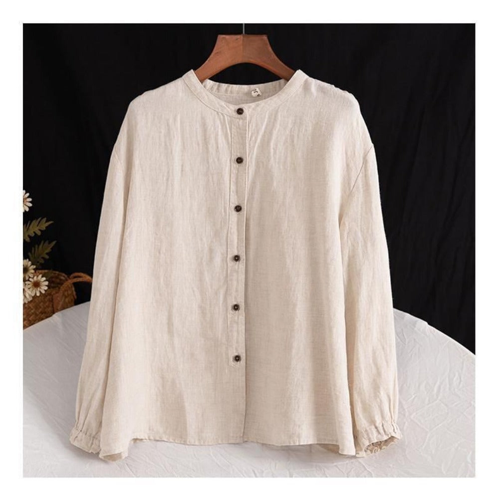 Long Sleeve Button Up Blouse for Women - Viola