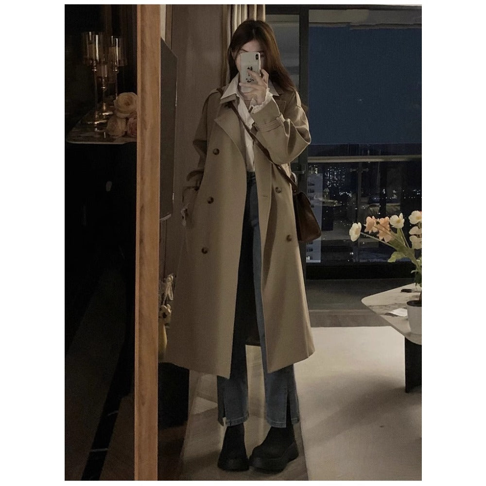 Long Double Breasted Trench Coat for Women - Clotilde