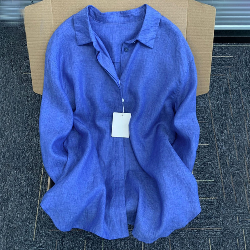 Linen Button-Down Shirt for Women - Ottavia