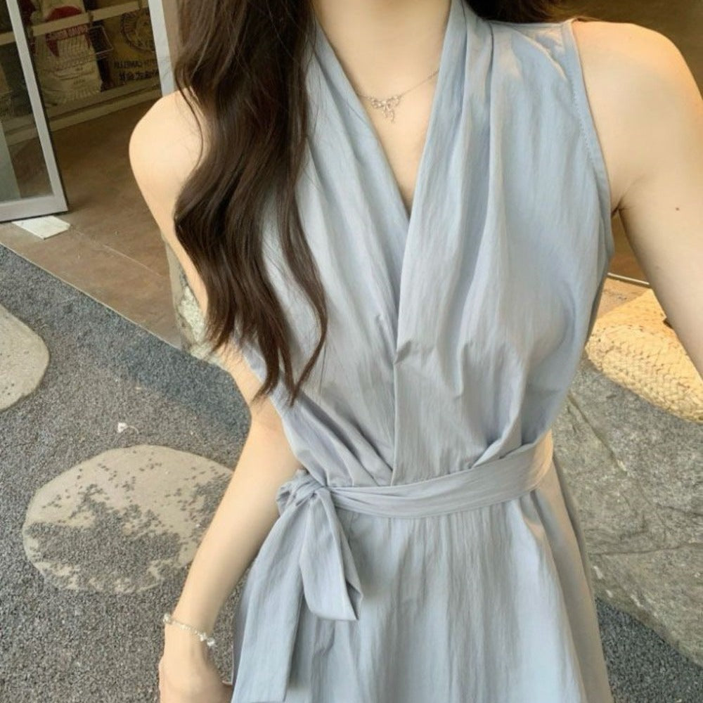 Sleeveless Maxi Dress with Belt for Women - Lidia