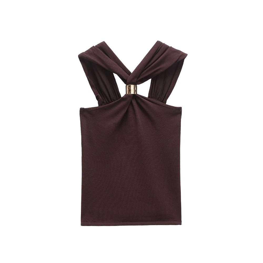Sleeveless Knot Strap Tank Top in Multiple Colors for Women - Livia