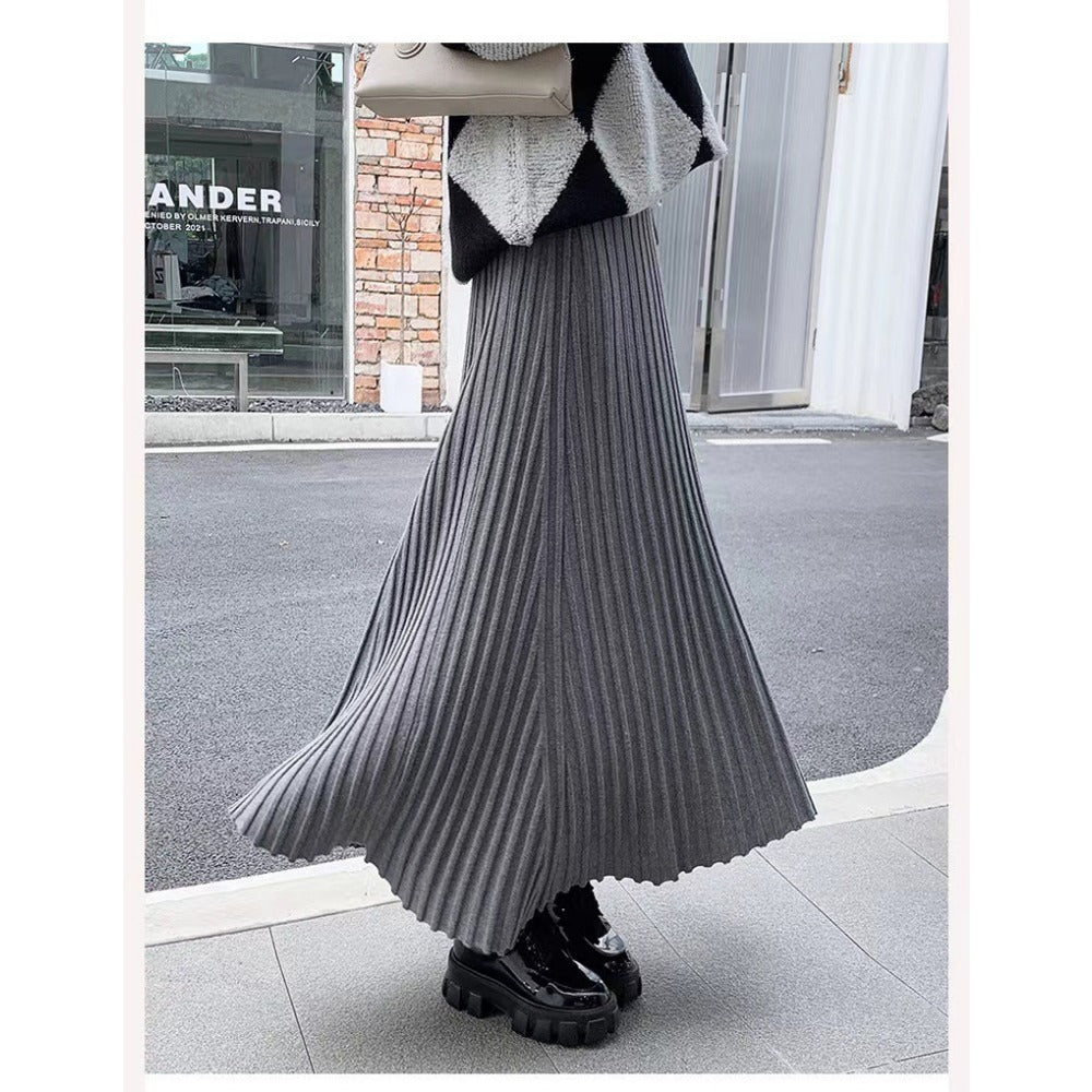 Pleated Maxi Skirt with High Waist for Women - Michela