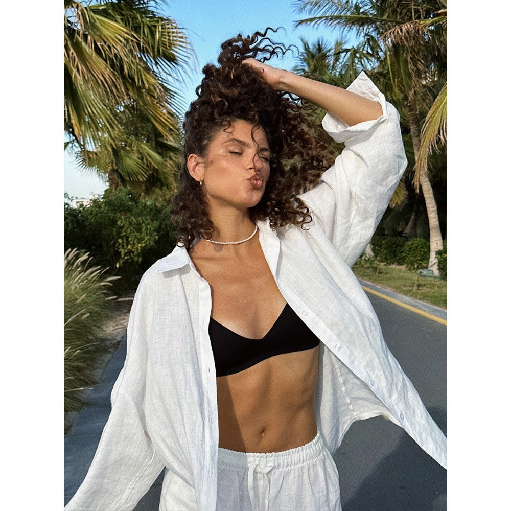 Linen Shirt and Pants Set for Women - Francesca