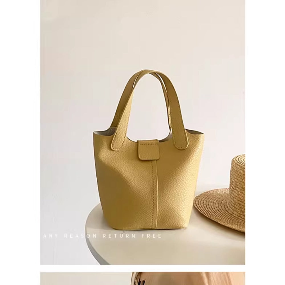 Small Leather Tote Handbag with Handles for Women - Liliana