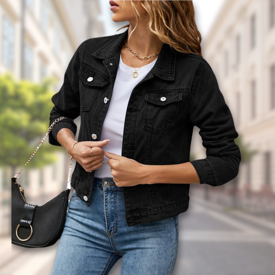 Stylish Button Up Casual Jacket with Long Sleeves for Women