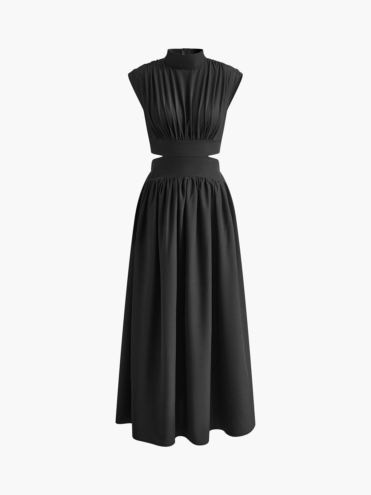 Women’s Maxi Dress with High Neck and Cut Out Waist