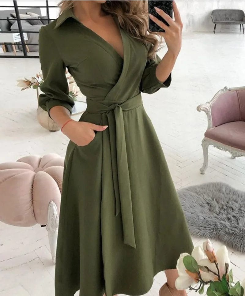 Women’s Elegant Midi Dress for Formal and Evening Wear