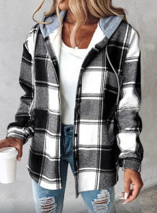 Plaid Button Down Long Sleeve Shirt for Women - Pamela