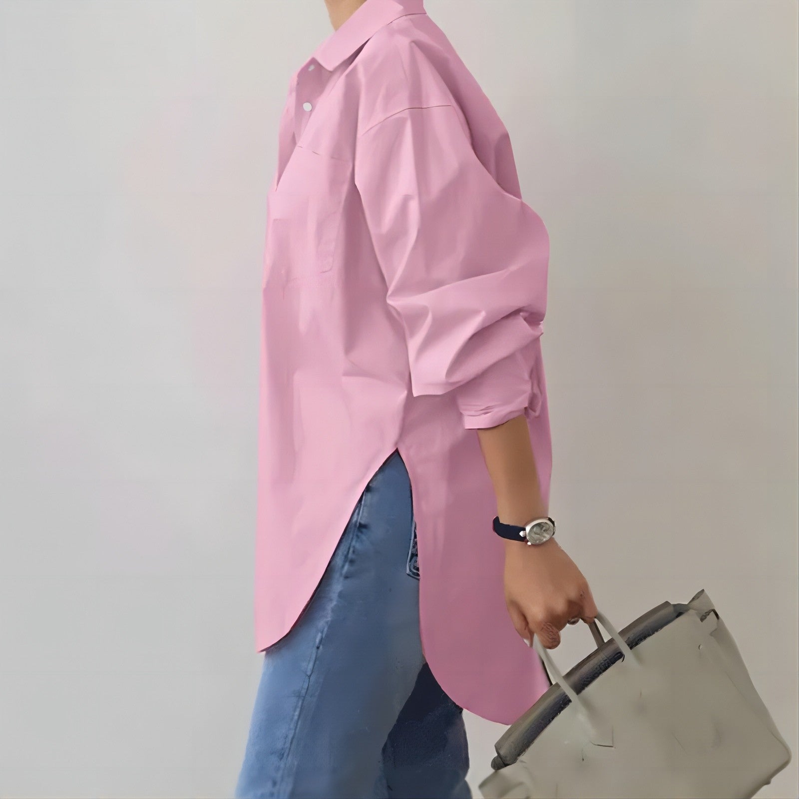 Women’s Oversized Button Up Shirt with Long Sleeves