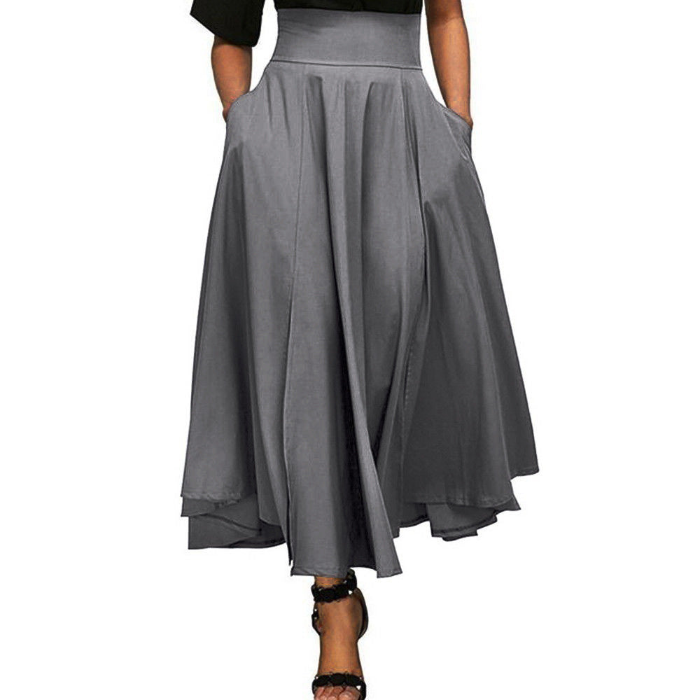 High-Waist A-Line Maxi Skirt for Women - Arianna