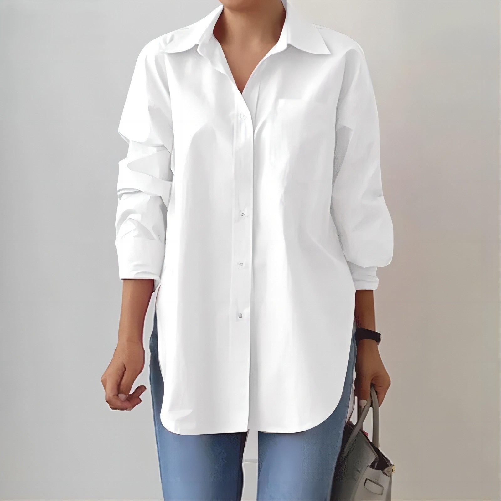Women’s Oversized Button Up Shirt with Long Sleeves