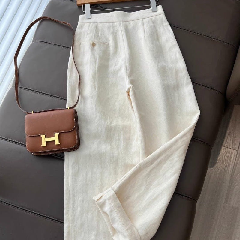 Beige Two Piece Vest and Pants Set for Women - Leandra
