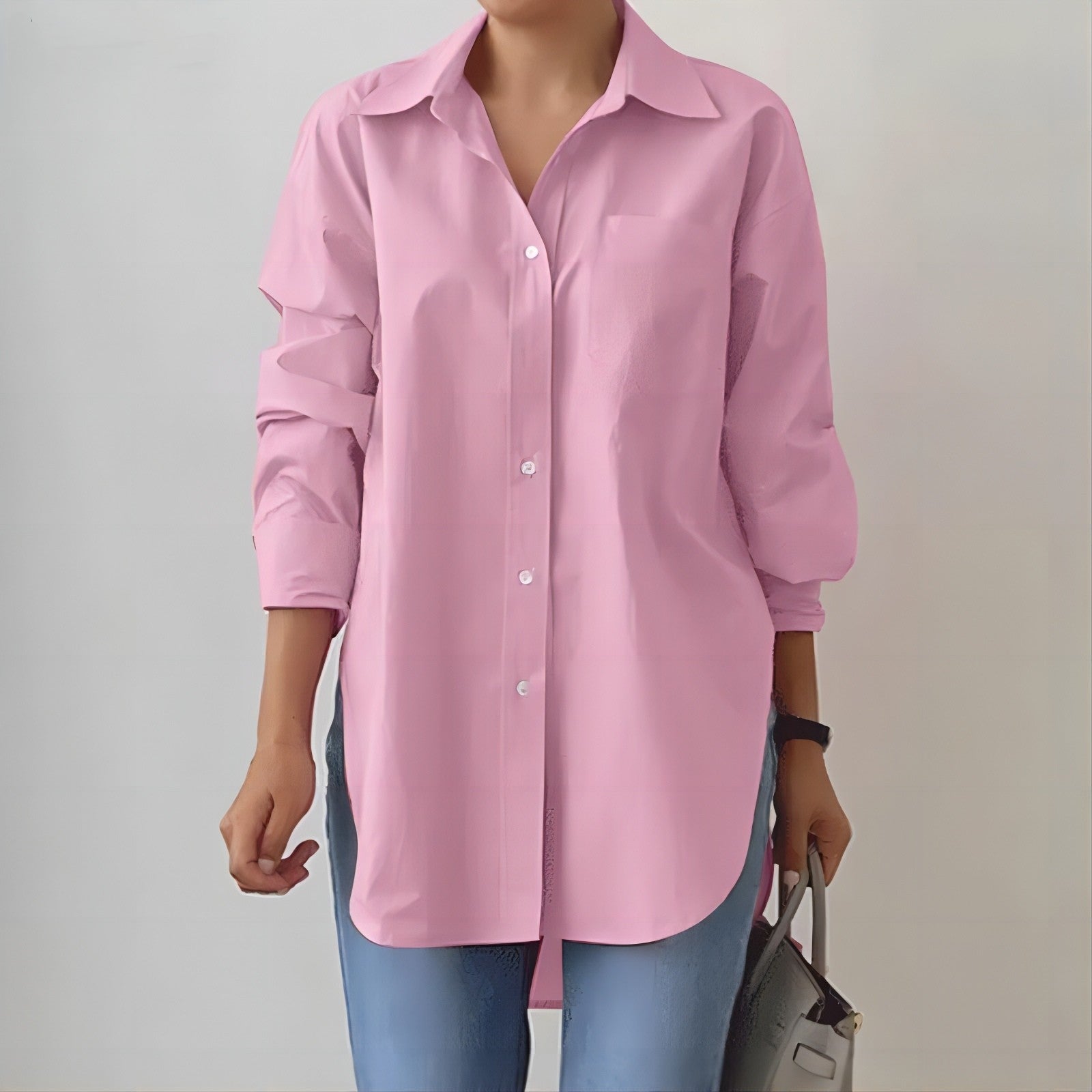 Women’s Oversized Button Up Shirt with Long Sleeves