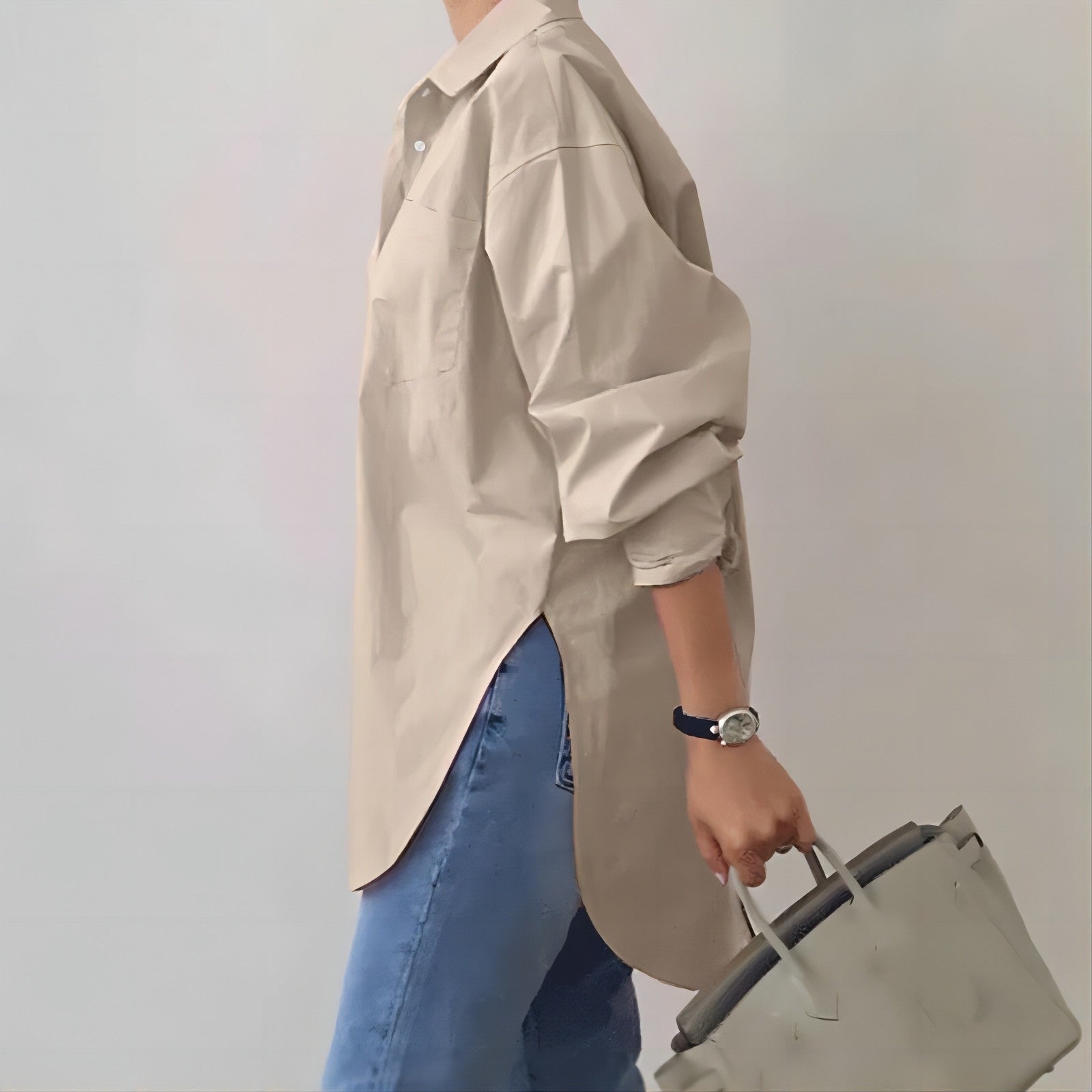 Women’s Oversized Button Up Shirt with Long Sleeves