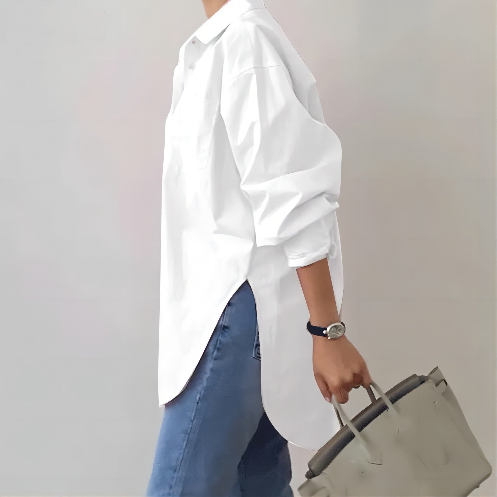 Women’s Oversized Button Up Shirt with Long Sleeves