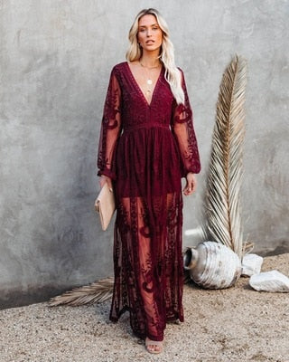 Elegant Maxi Dress with Side Split for Women