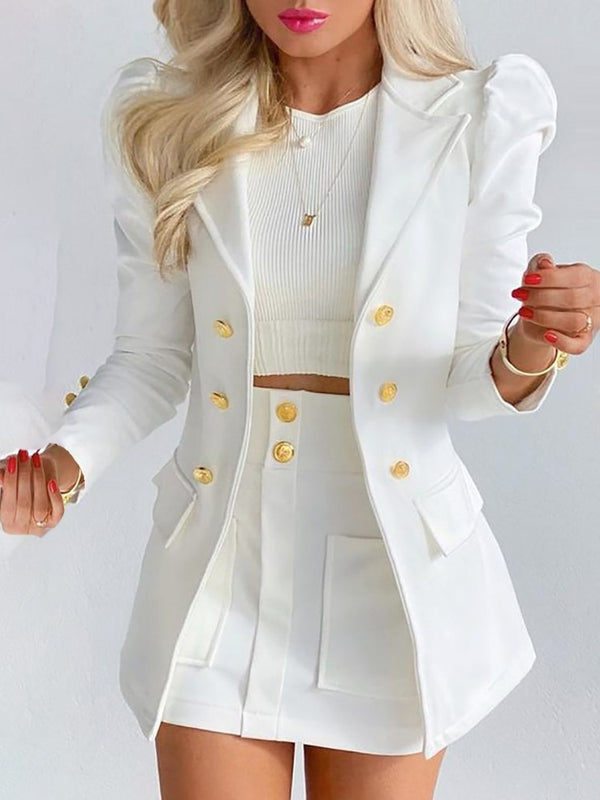 Blazer and Mini Skirt Two Piece Set for Women