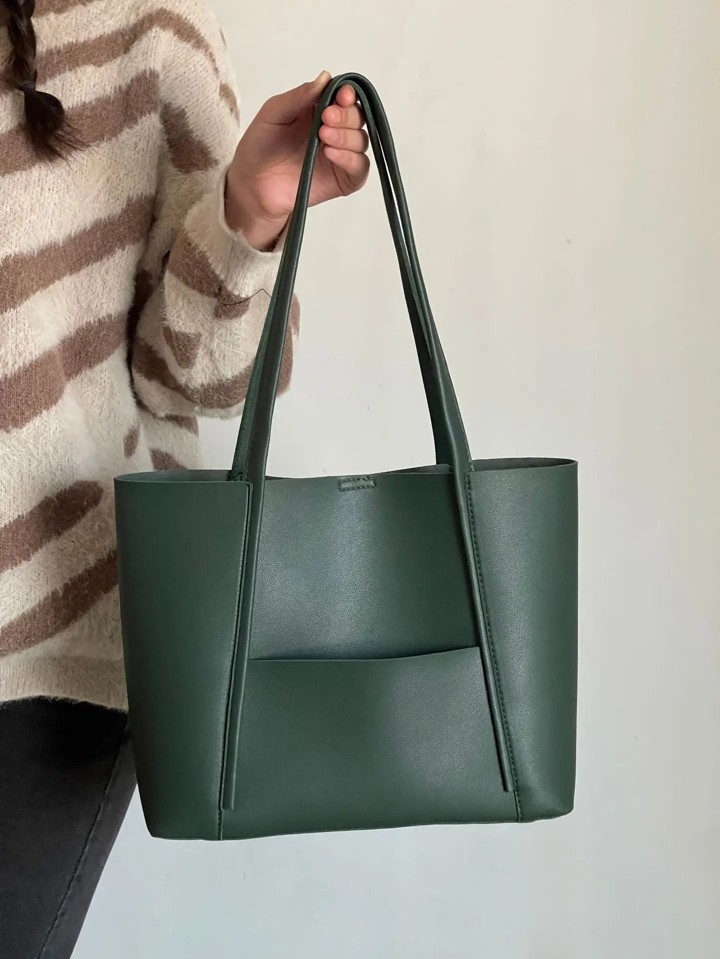 Women’s Leather Tote Bag with Top Handle Large Capacity