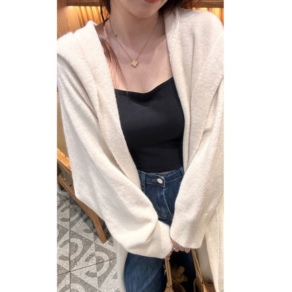 Long Knit Hooded Cardigan for Women - Ilaria