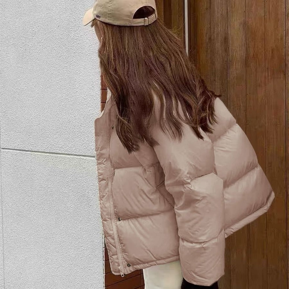 Puffer Jacket with High Collar for Women - Ada