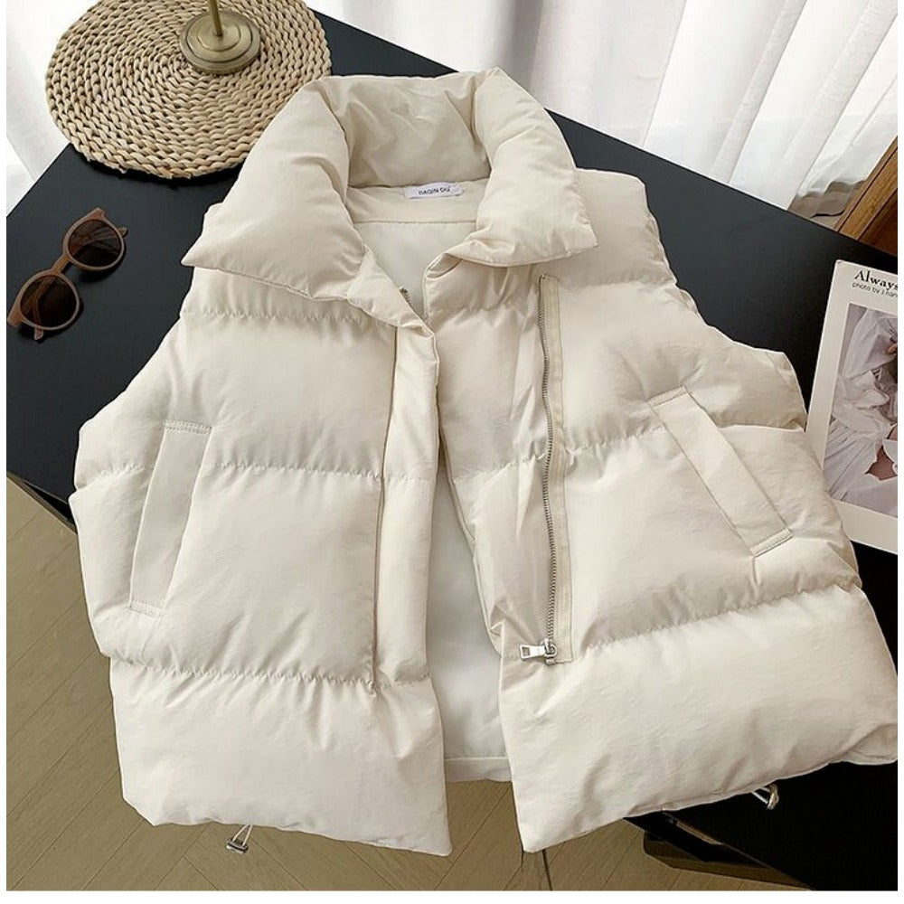 Puffer Vest with High Collar for Women - Mary