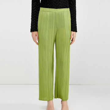Pleated Wide Leg Pants with Elastic Waist for Women - Benedetta