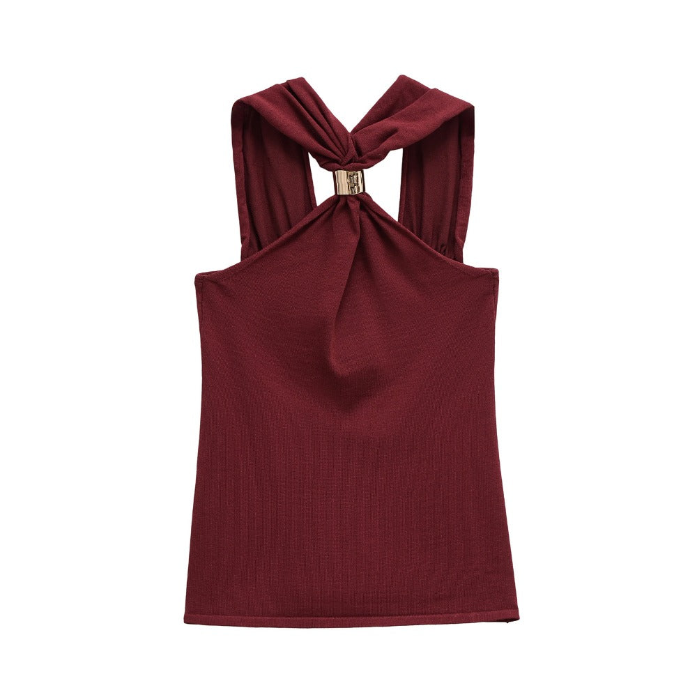 Sleeveless Knot Strap Tank Top in Multiple Colors for Women - Livia