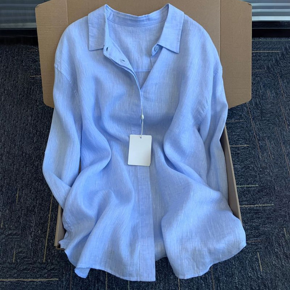 Linen Button-Down Shirt for Women - Ottavia