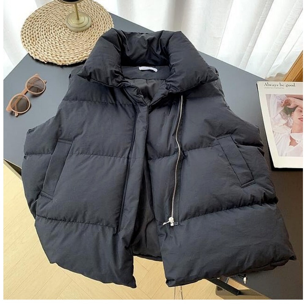 Puffer Vest with High Collar for Women - Mary