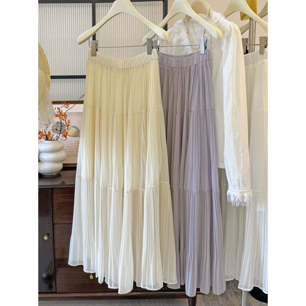 Pleated Maxi Skirt for Women - Carlotta