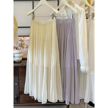 Pleated Maxi Skirt for Women - Carlotta