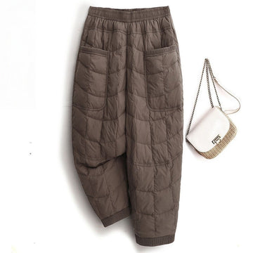 Quilted Harem Pants with Pockets for Women - Eliana