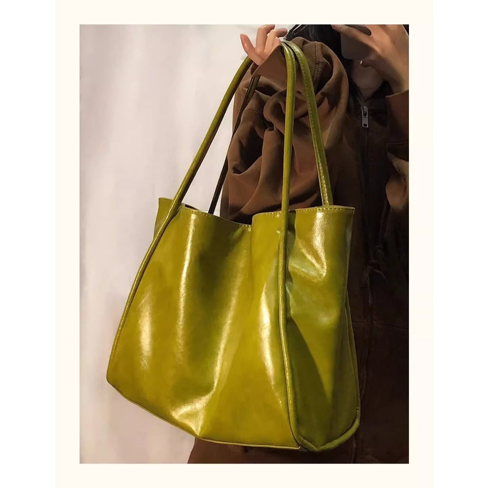 Large Faux Leather Shoulder Tote Bag for Women - Ornella