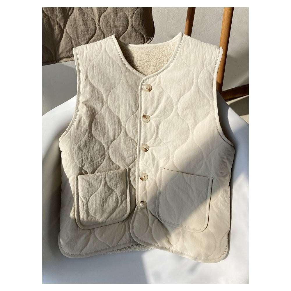 Reversible Quilted Jacket with Fleece Lining for Women - Oria