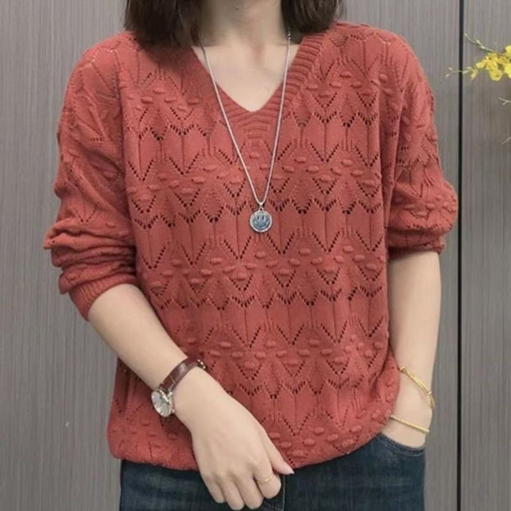 V-Neck Knitted Sweater for Women - Giuliana