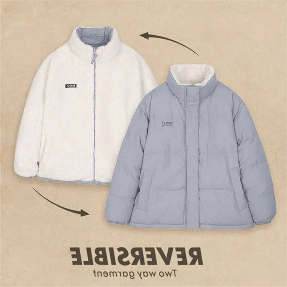 Reversible Puffer Jacket Two-Sided Coat for Women - Milena