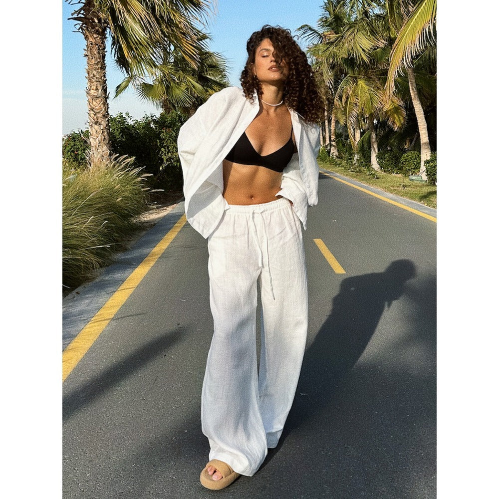 Linen Shirt and Pants Set for Women - Francesca