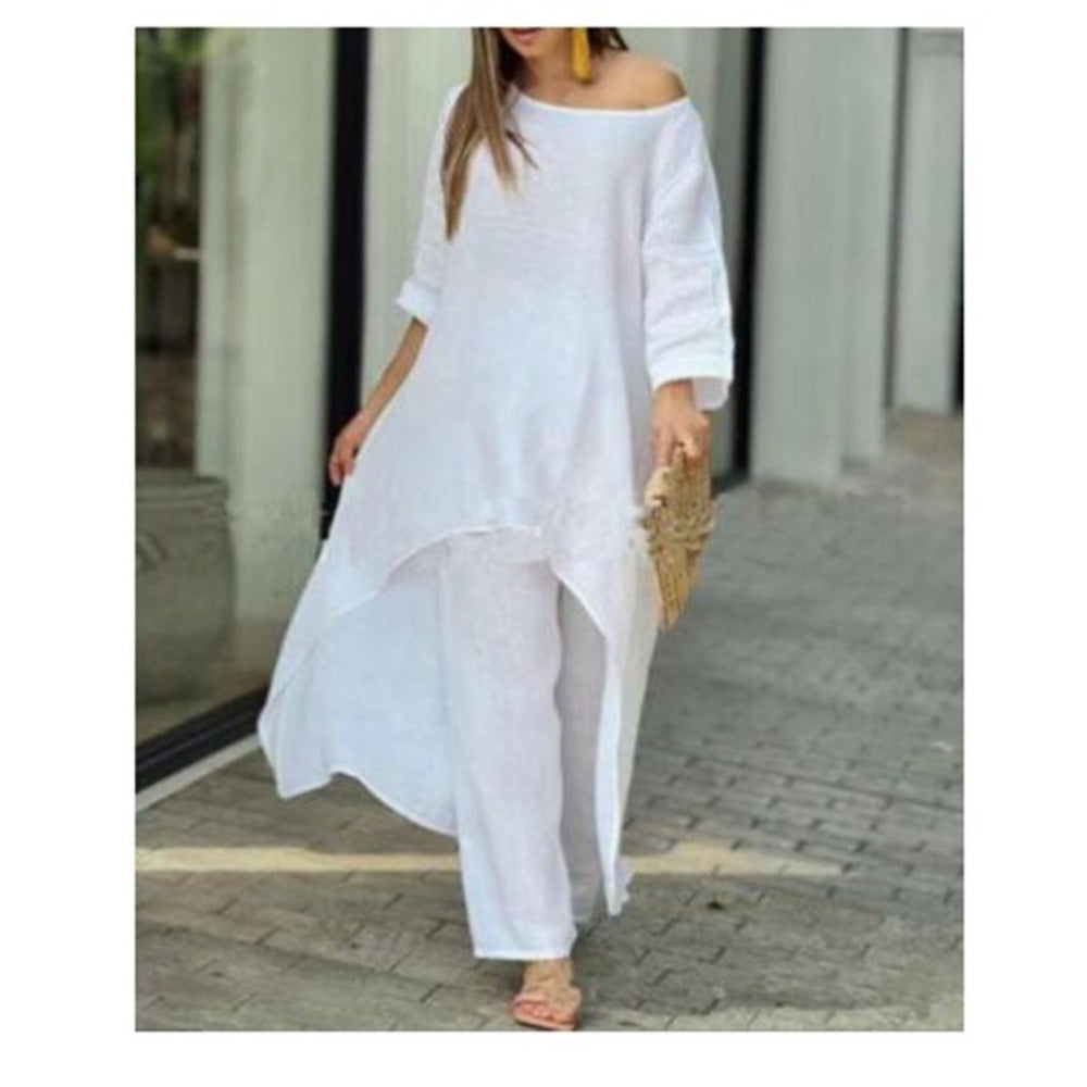 Long Tunic with Wide Leg Pants for Women - Sabrina