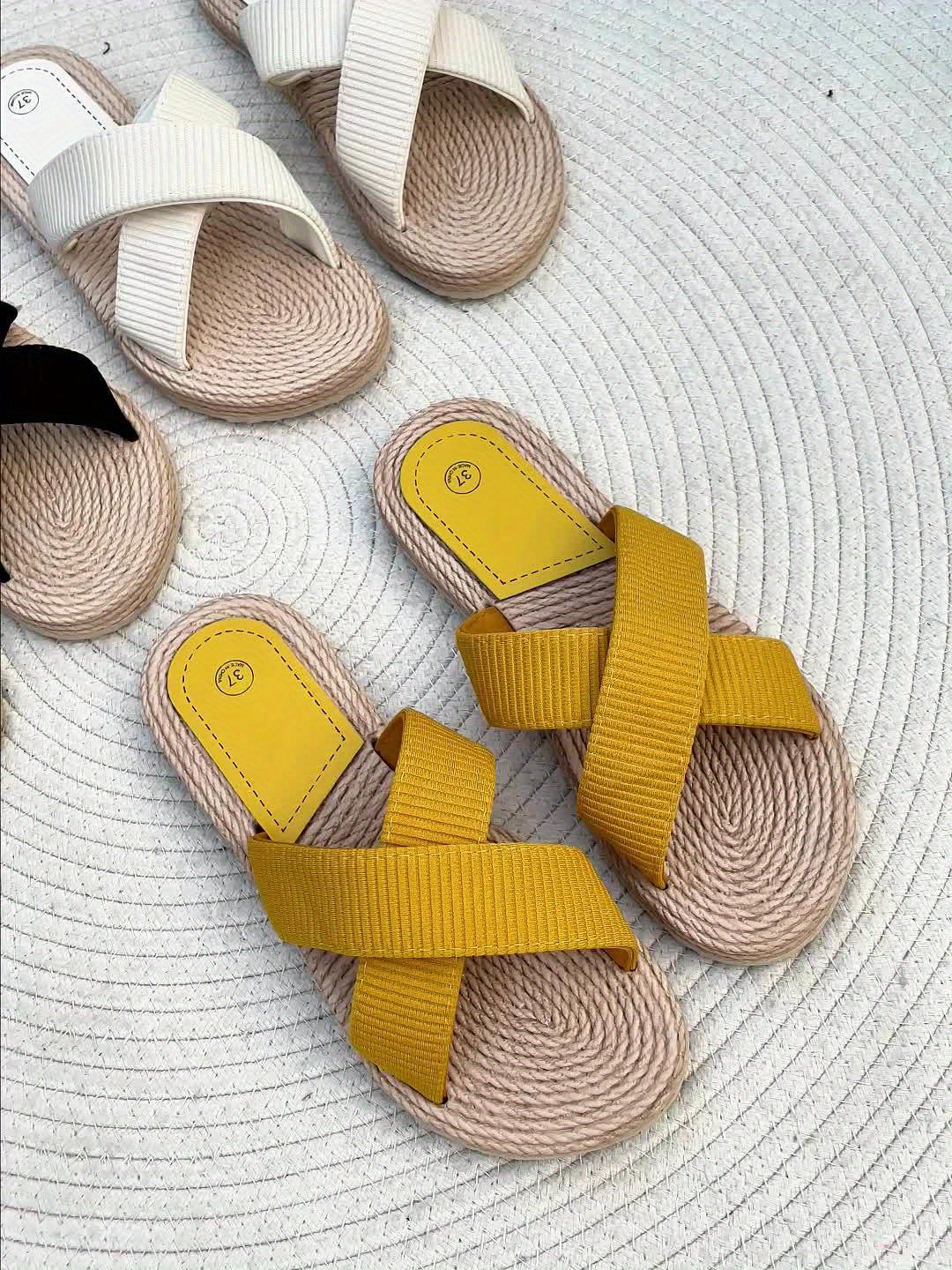 Women’s Lightweight Cross Band Sandals for Summer Beach Wear