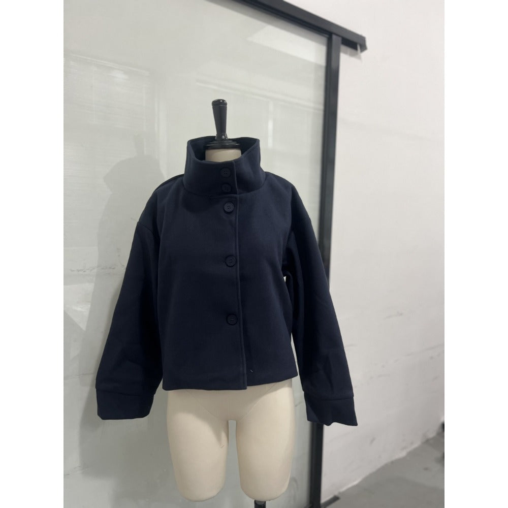 High Neck Button Up Jacket for Women - Giacinta