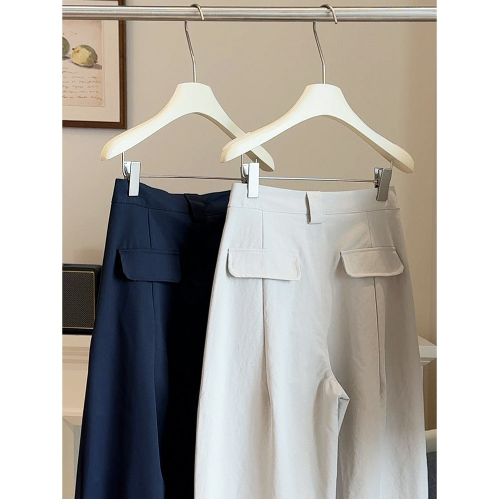 Wide-Leg Trousers with Button Detail for Women - Tina