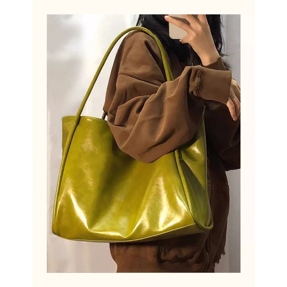 Large Faux Leather Shoulder Tote Bag for Women - Ornella