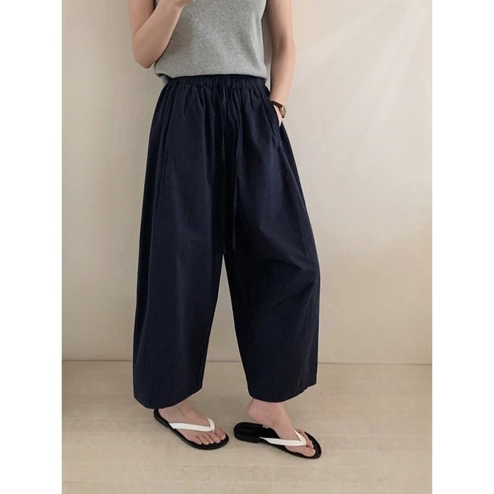 Drawstring Waist Wide-Leg Trousers for Women - Susanna