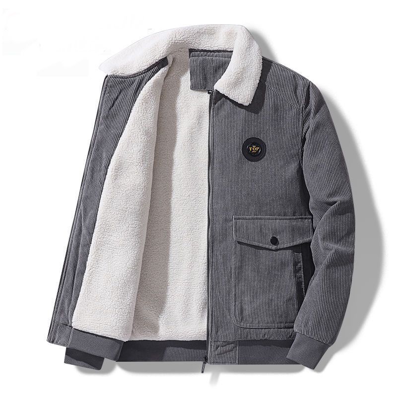 Corduroy Jacket with Faux Shearling Lining for Men - Assunta